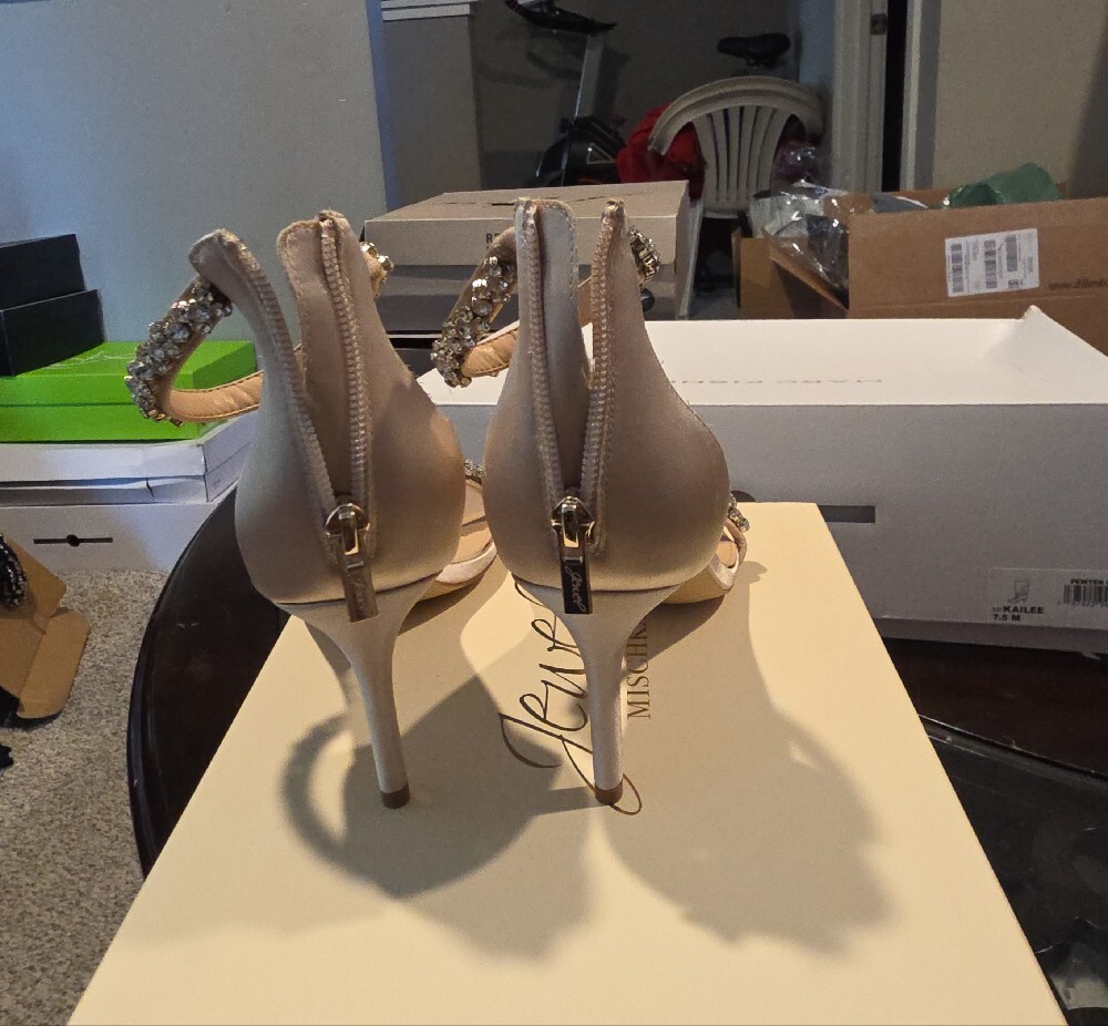 Jewel Badgley Mischka Nude Crystal-Ankle Strap Sandals - Picture 5 of 11